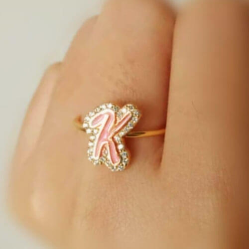 Dainty personalized diamond jewelry suppliers custom enamel rings factory gold name initial ring manufacturers